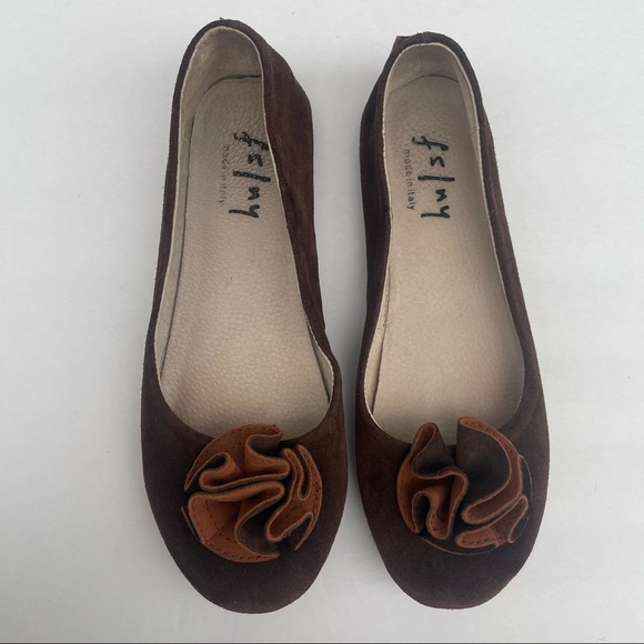 fs/ny brown suede flats shoes size 8.5 - Picture 6 of 14